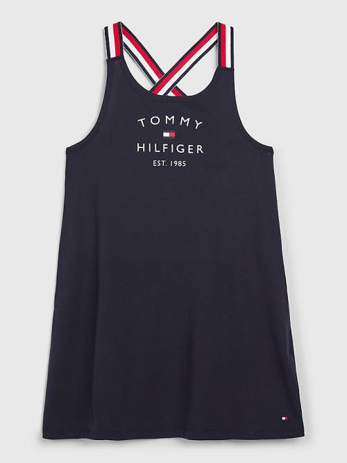 Djevojčice Tommy Hilfiger Signature Tape Sleeveless Dress Kupaći Kostimi Plava | TH107EMW