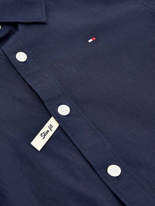 Djevojčice Tommy Hilfiger Stretch Cotton Poplin Shirt Majice Plava | TH784XHW