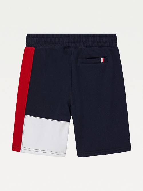 Dječake Tommy Hilfiger Adaptive Colour-Blocked Knit Shorts Pantalone Plava | TH123GDF