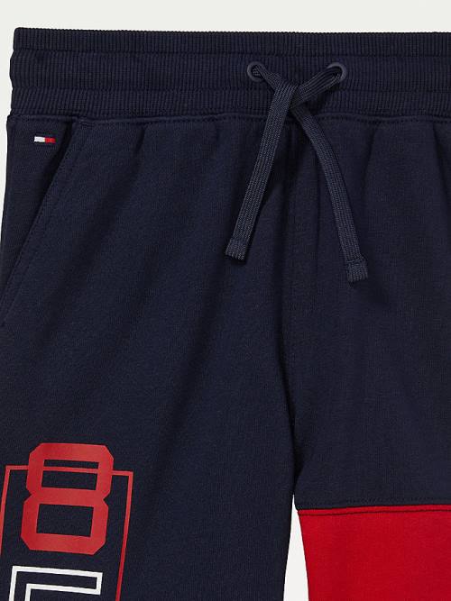 Dječake Tommy Hilfiger Adaptive Colour-Blocked Knit Shorts Pantalone Plava | TH123GDF