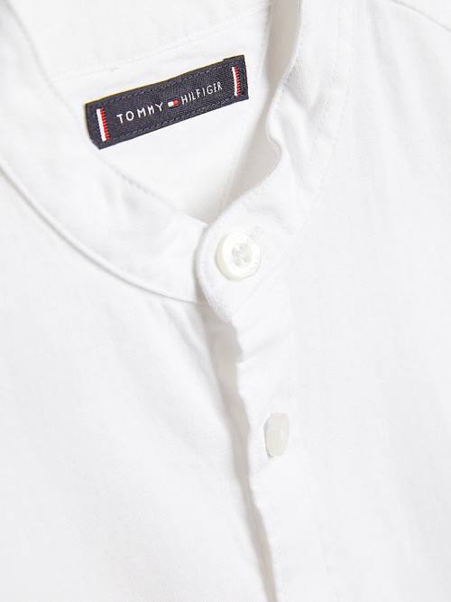 Dječake Tommy Hilfiger Cotton Linen Collarless Košulje Bela | TH516CDN