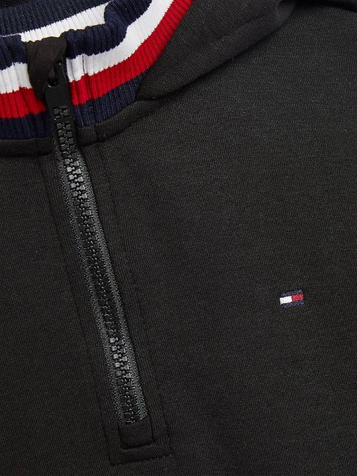 Dječake Tommy Hilfiger Double Collar Duks Hoodie Crna | TH243NQJ