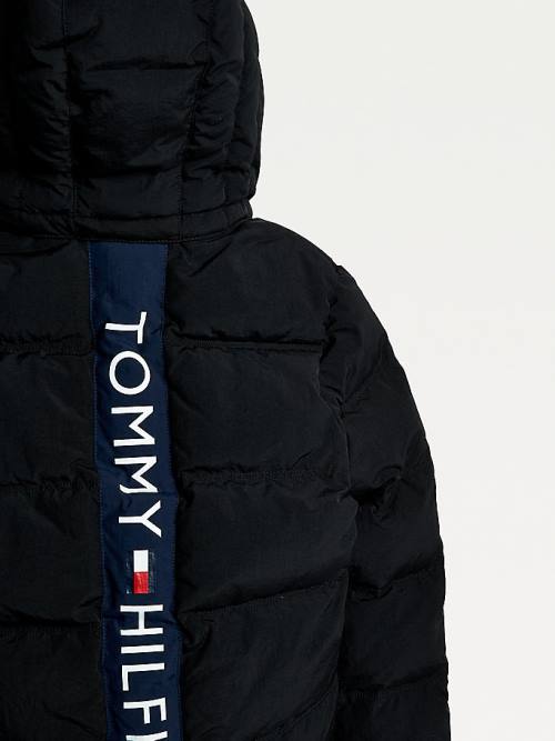 Dječake Tommy Hilfiger Essential Padded Back Logo Jakna Crna | TH786TLM