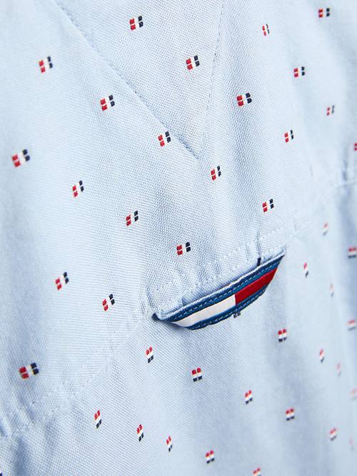 Dječake Tommy Hilfiger Flag Detail Oxford Dobby Košulje Plava | TH019BGW