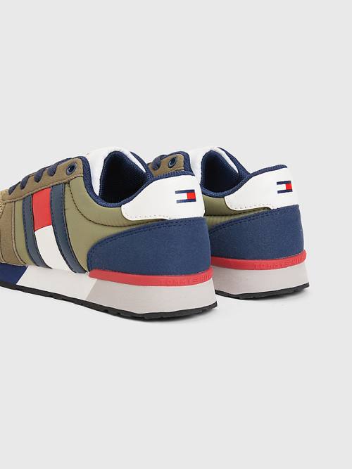 Dječake Tommy Hilfiger Flag Low-Top Lace-Up Patike Zeleno | TH742NJP