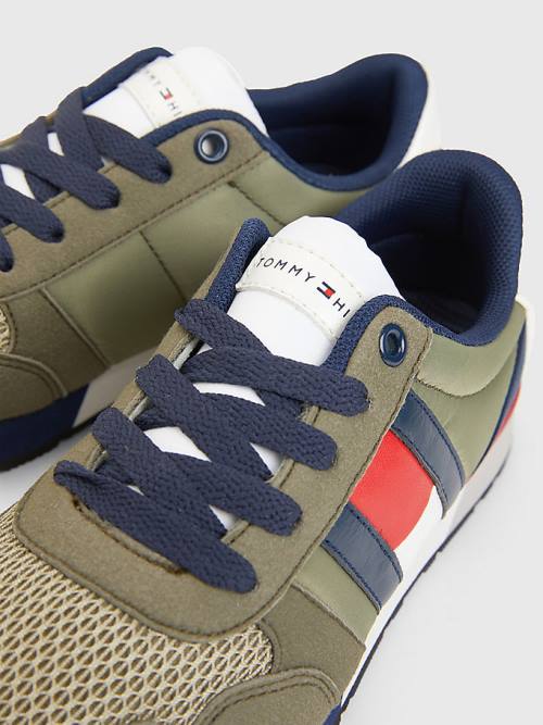 Dječake Tommy Hilfiger Flag Low-Top Lace-Up Patike Zeleno | TH742NJP