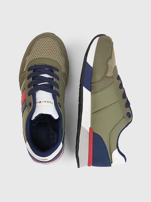 Dječake Tommy Hilfiger Flag Low-Top Lace-Up Patike Zeleno | TH742NJP