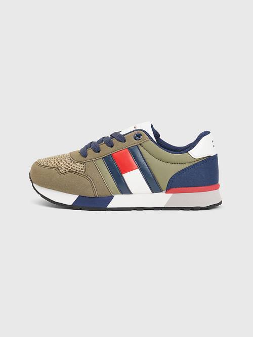 Dječake Tommy Hilfiger Flag Low-Top Lace-Up Patike Zeleno | TH742NJP