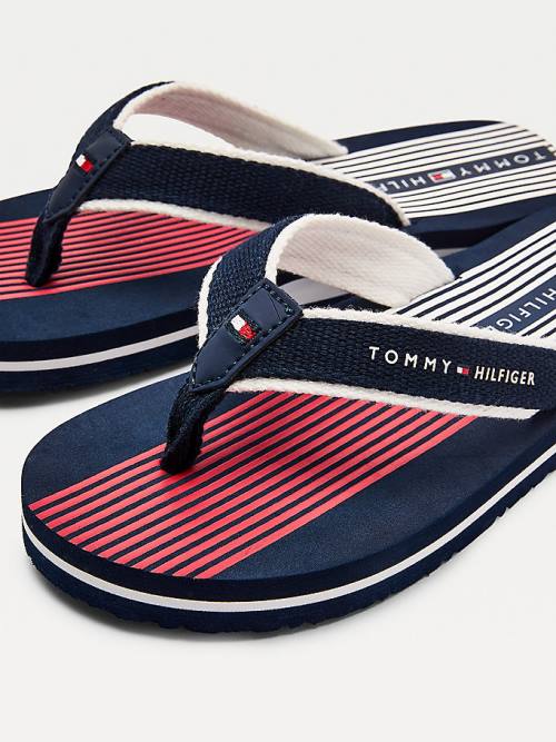 Dječake Tommy Hilfiger Flag Print Flip Flops Sandale Plava | TH280UMY