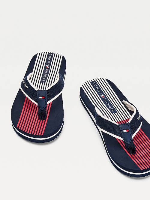 Dječake Tommy Hilfiger Flag Print Flip Flops Sandale Plava | TH280UMY