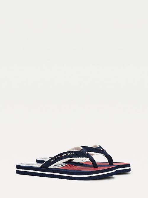 Dječake Tommy Hilfiger Flag Print Flip Flops Sandale Plava | TH280UMY