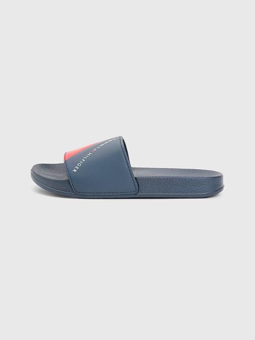 Dječake Tommy Hilfiger Flag Print Pool Slides Sandale Plava | TH301NTU