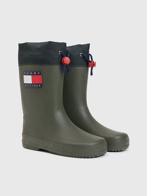 Dječake Tommy Hilfiger Flag Toggle Rain Čizme Zeleno | TH328CJX