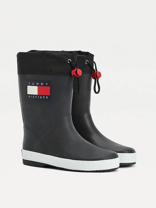 Dječake Tommy Hilfiger Flag Toggle Rain Čizme Crna | TH924IXU