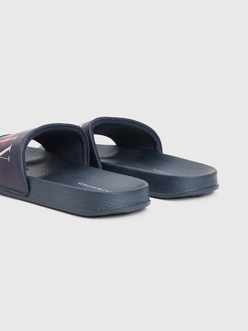 Dječake Tommy Hilfiger Holographic Logo Pool Slides Sandale Plava | TH629VKR