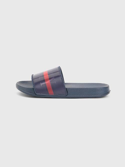 Dječake Tommy Hilfiger Holographic Logo Pool Slides Sandale Plava | TH629VKR