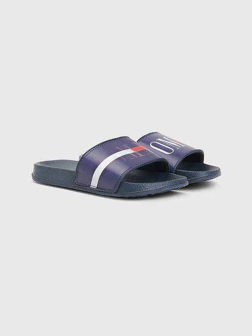 Dječake Tommy Hilfiger Holographic Logo Pool Slides Sandale Plava | TH629VKR