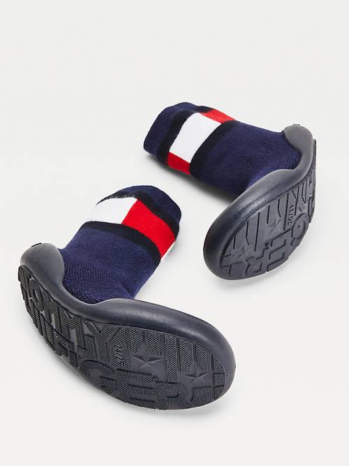 Dječake Tommy Hilfiger Knitted Colour-Blocked Slipper Sock Čizme Plava | TH394VSE