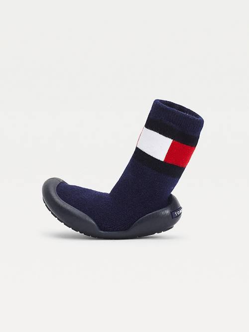 Dječake Tommy Hilfiger Knitted Colour-Blocked Slipper Sock Čizme Plava | TH394VSE