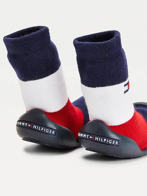 Dječake Tommy Hilfiger Knitted Signature Slipper Sock Čizme Plava | TH216UOI