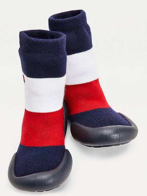 Dječake Tommy Hilfiger Knitted Signature Slipper Sock Čizme Plava | TH216UOI