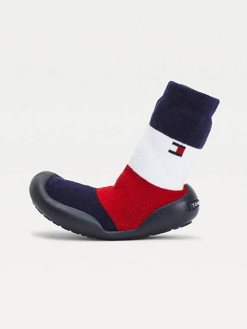 Dječake Tommy Hilfiger Knitted Signature Slipper Sock Čizme Plava | TH216UOI