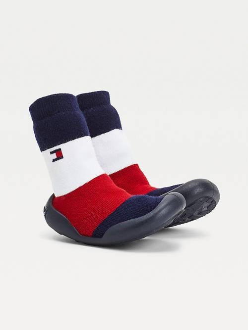 Dječake Tommy Hilfiger Knitted Signature Slipper Sock Čizme Plava | TH216UOI