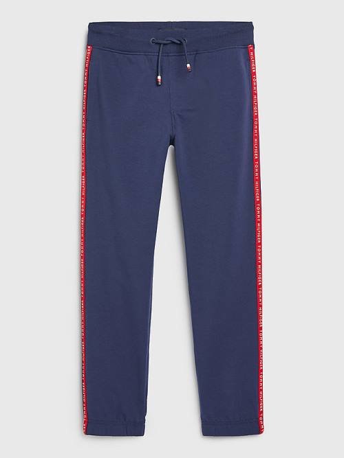 Dječake Tommy Hilfiger Logo Tape Joggers Pantalone Plava | TH206DWZ