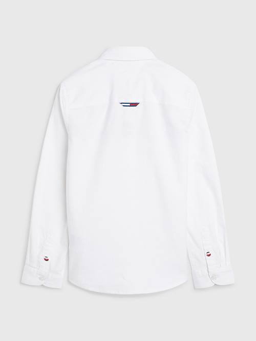 Dječake Tommy Hilfiger Logo Tape Oxford Košulje Bela | TH205OQI