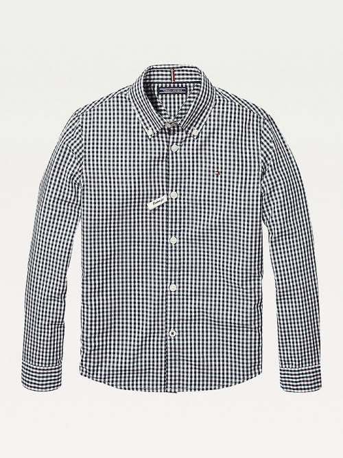 Dječake Tommy Hilfiger Long Sleeve Gingham Košulje Plava | TH417ZAI