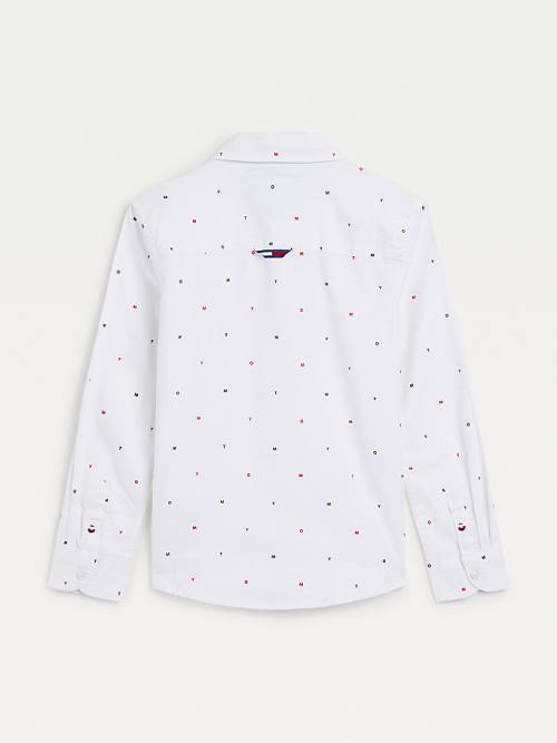 Dječake Tommy Hilfiger Micro Print Oxford Košulje Bela | TH802PAI