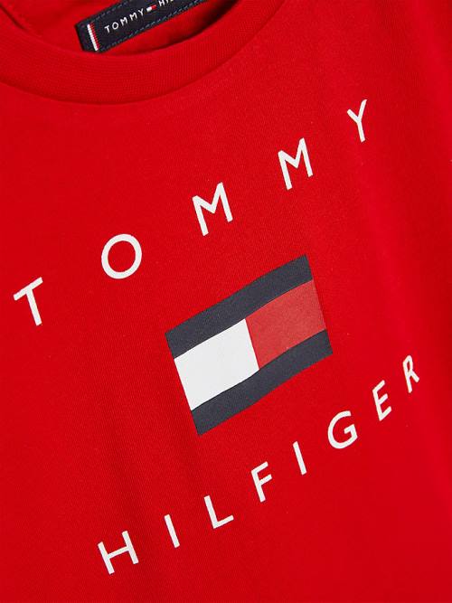 Dječake Tommy Hilfiger Organic Cotton Logo Majice Crveni | TH140PYE