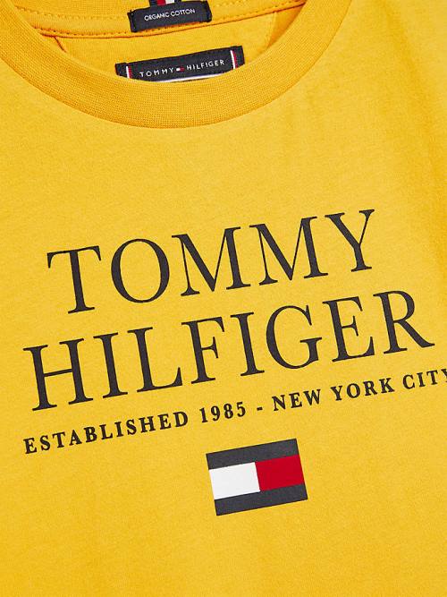 Dječake Tommy Hilfiger Organic Cotton Logo Majice Žuta | TH801MNF