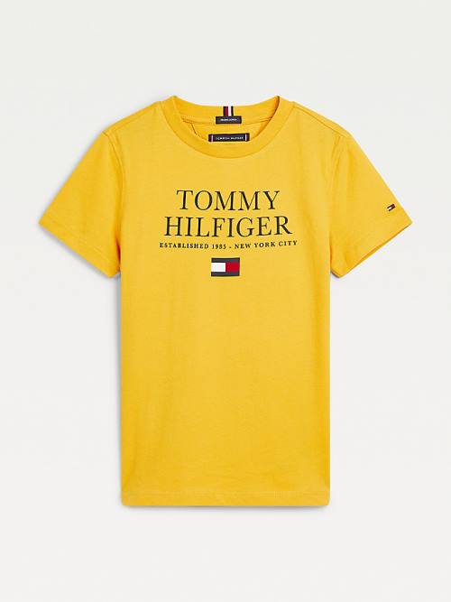 Dječake Tommy Hilfiger Organic Cotton Logo Majice Žuta | TH801MNF