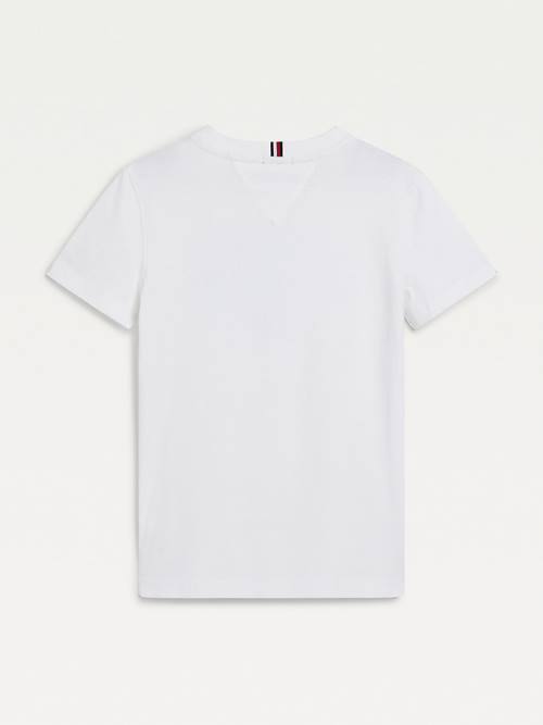 Dječake Tommy Hilfiger Organic Cotton Logo Majice Bela | TH905ZNU