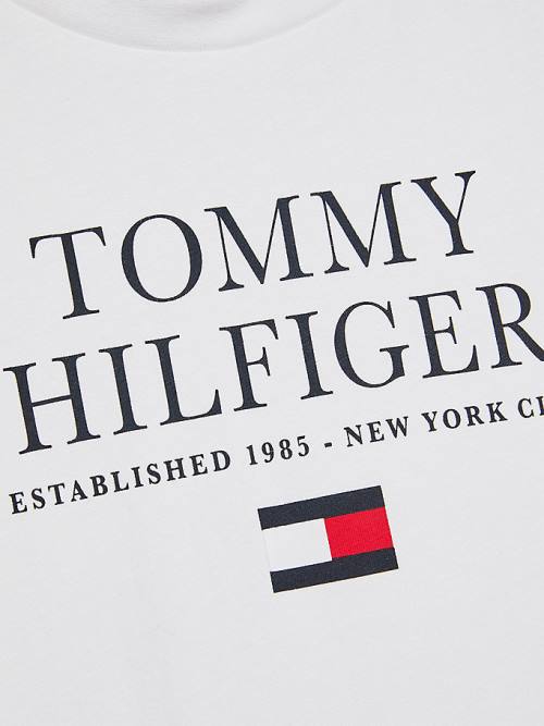 Dječake Tommy Hilfiger Organic Cotton Logo Majice Bela | TH905ZNU