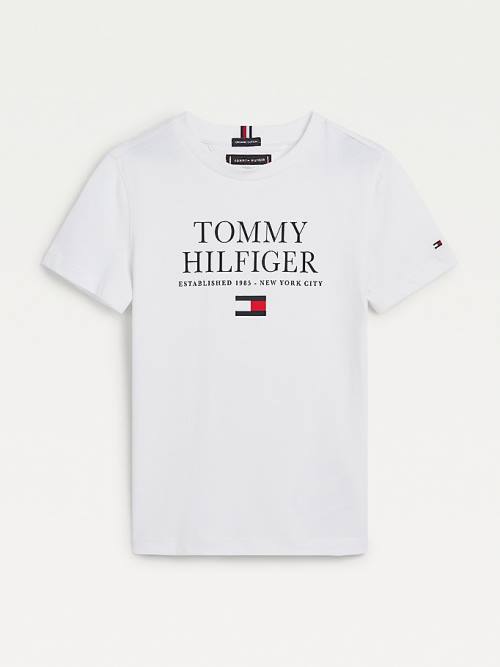 Dječake Tommy Hilfiger Organic Cotton Logo Majice Bela | TH905ZNU