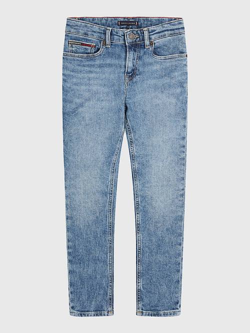 Dječake Tommy Hilfiger Scanton Slim Faded Hemp Farmerke Denim Plava | TH179QMW