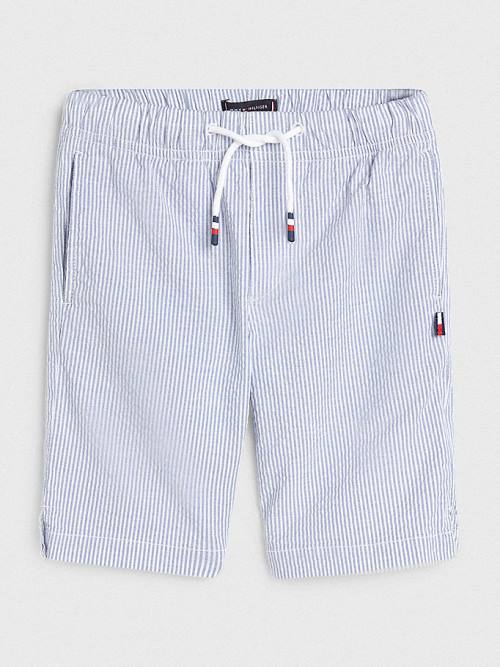 Dječake Tommy Hilfiger Seersucker Stripe Pull-On Shorts Pantalone Plava | TH491FQL