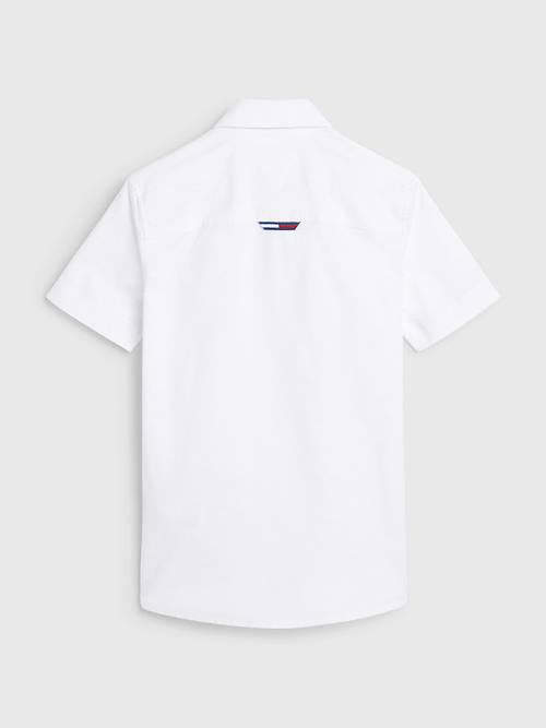 Dječake Tommy Hilfiger Short Sleeve Stretch Oxford Košulje Bela | TH539WZU