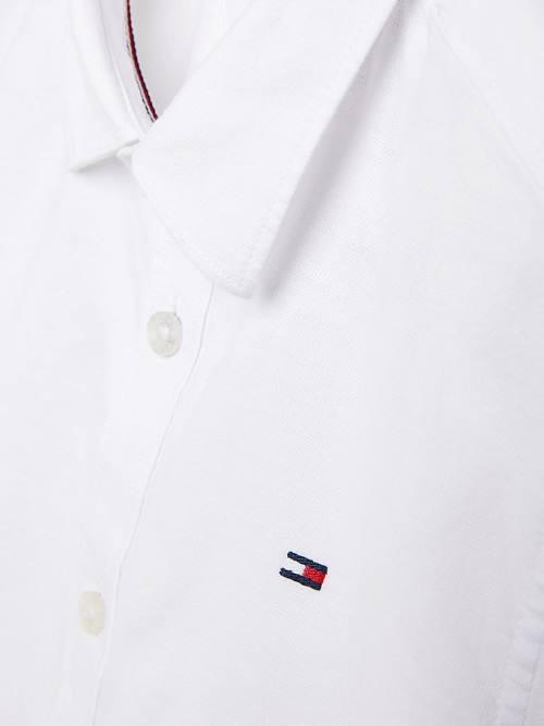 Dječake Tommy Hilfiger Short Sleeve Stretch Oxford Košulje Bela | TH539WZU