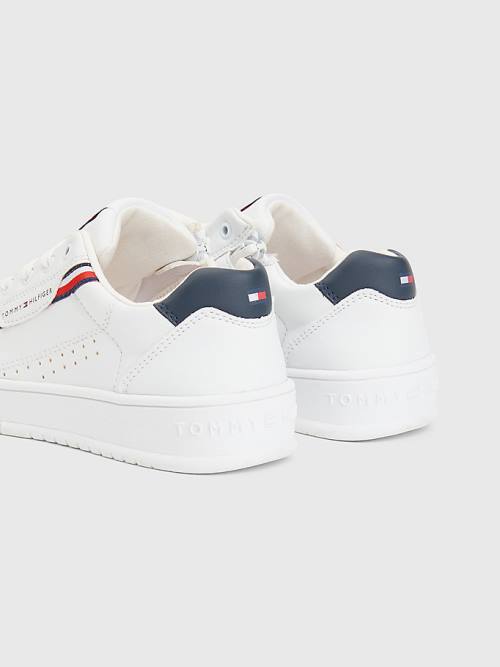 Dječake Tommy Hilfiger Signature Tape Lace-Up Patike Bela | TH062YBA