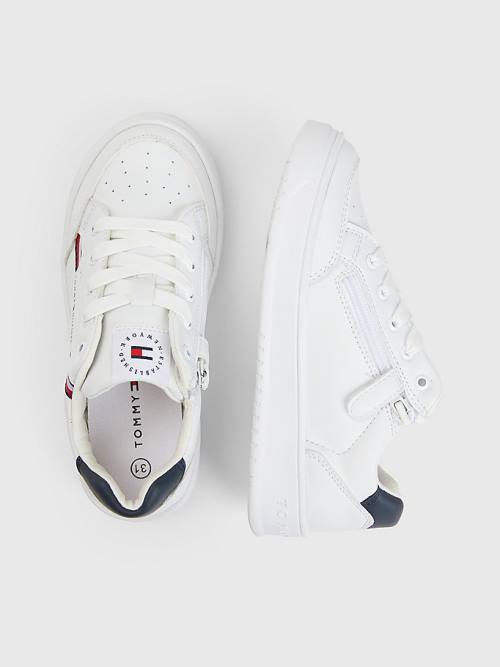 Dječake Tommy Hilfiger Signature Tape Lace-Up Patike Bela | TH062YBA