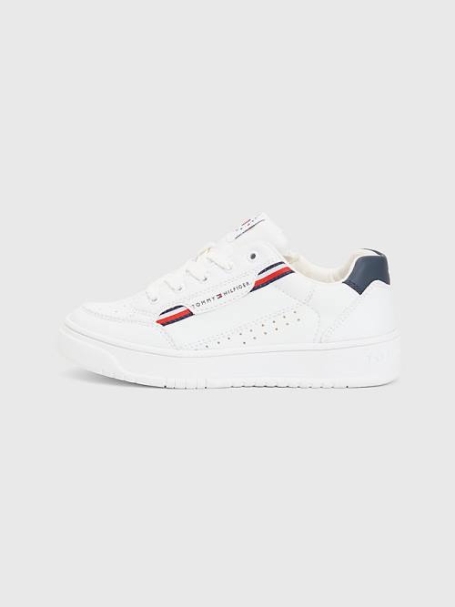 Dječake Tommy Hilfiger Signature Tape Lace-Up Patike Bela | TH062YBA