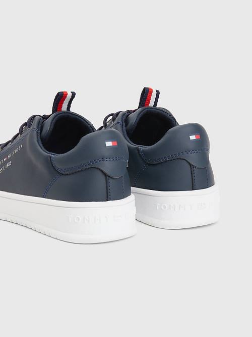 Dječake Tommy Hilfiger Signature Tape Lace-Up Patike Plava | TH958UGR