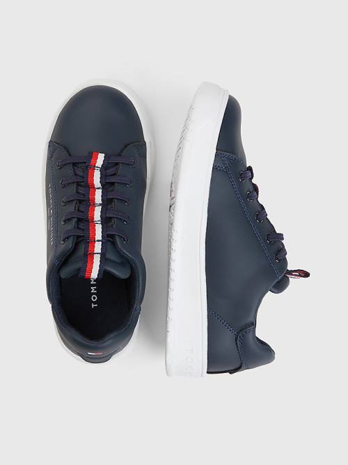 Dječake Tommy Hilfiger Signature Tape Lace-Up Patike Plava | TH958UGR