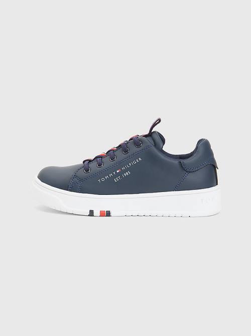 Dječake Tommy Hilfiger Signature Tape Lace-Up Patike Plava | TH958UGR