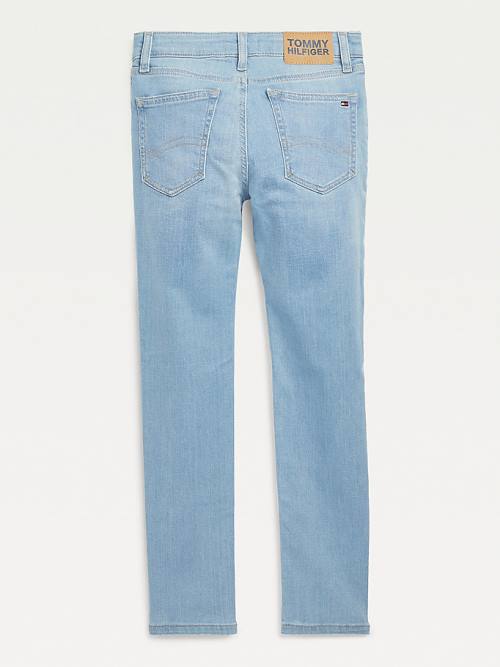 Dječake Tommy Hilfiger Simon Skinny Faded Farmerke Denim Plava | TH380GIV