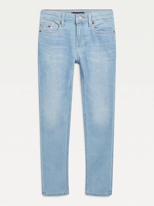 Dječake Tommy Hilfiger Simon Skinny Faded Farmerke Denim Plava | TH380GIV