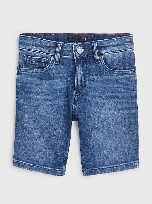 Dječake Tommy Hilfiger Spencer Faded Denim Shorts Pantalone Denim Plava | TH234OPG